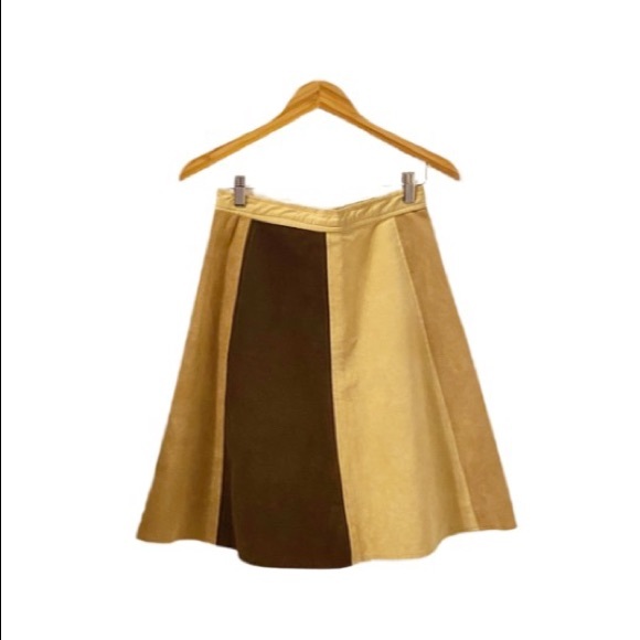 Vintage Dresses & Skirts - VINTAGE - FAUX SUEDE A-LINE MINI SKIRT